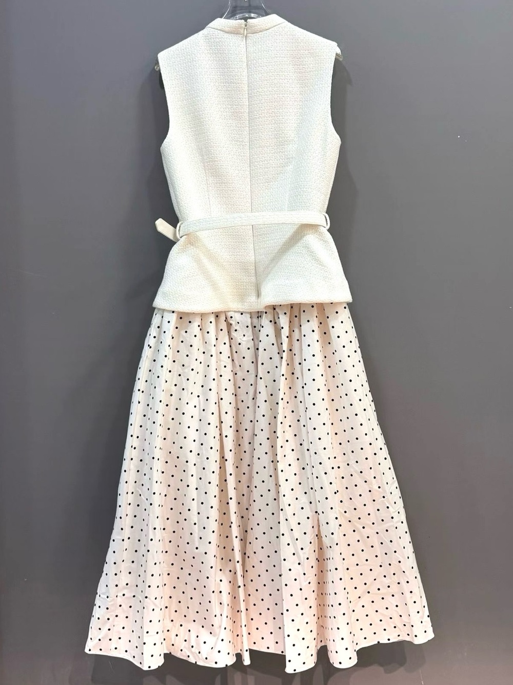 NWOT Self-Portrait Cream Boucle Polka Dot Midi Skirt - Picture 15 of 16